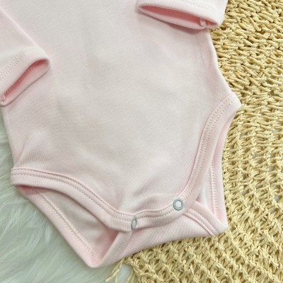 Conj. Body e Calça 100% Algodão Egípcio com Proteção UV50+ - Rosa Bebê